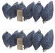 Decoris Kersthangers dennenappels - 12x - donkerblauw - glitter - 8 cm - kunststof