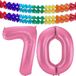 Folat Verjaardag Leeftijd folieballon - 70 jaar - roze - 86 cm