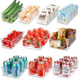 Unyqoos® Set de boîtes de rangement empilables transparentes pour l'organisation de la cuisine et du bureau