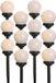 Lumineo 12x LED Solar Bollen Stekers Noah - 27cm - Noir
