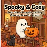 Spooky & Cozy: Cute Ghost Pumpkin Carving Coloring Book for Adults