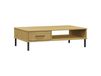 Maison Exclusive Table basse OSLO avec pieds en métal, marron, pin massif