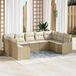 Maison Exclusive - Set de 9 bancs de jardin avec rangement, polyrotin beige-blanc