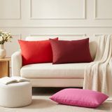 vidaXL Kussensloop 2 pcs Heerlen Wijnrood 50 x 80 cm Polyester