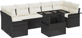 vidaXL - Banc de jardin - Set - 8 - pièces - Noir - poly - rotin