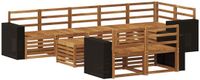 vidaXL - Bank loungeset - Massief acaciahout - Naturel - 4 zitplekken