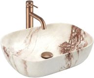 REA Belinda Marrone Matt Wastafel Keramiek Imitatiesteen Rechthoek 46,5 x 33 x 13,5 cm