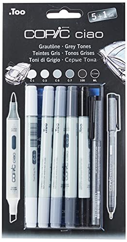 Holtz GmbH Nieuwe COPIC ciao-set 5 + 1 inch grijstinten