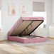Prolenta Maison Exclusive - Ottoman bedframe met matras, roze, 140x190 cm, fluweel