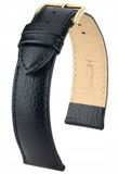 HIRSCH Kansas Leren Horlogeband Zwart 14mm Waterdicht