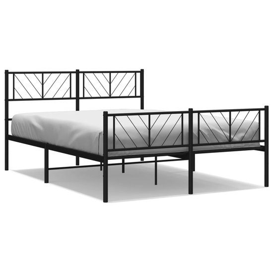 vidaXL Bedframe met hoofd- en voeteneinde Metaal Zwart 140x200 cm