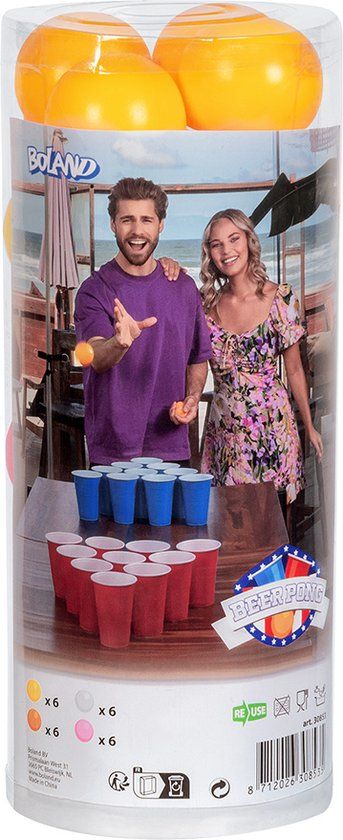 Boland - Set 24 ballen Beer pong - partyspel - verjaardag, game night