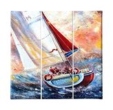 Homemania Muurfoto, 3-delig, natuur en landschappen per woonkamer, kinderkamer, meerkleurig, 69 x 3 x 50 cm, HM203PKNV-235, polyester, hout