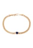NAEMI Armband Rose Gold Navy Blauw Kristal Hartje Bangle 17 cm