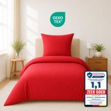Komfortec Premium Dekbedovertrek 135x200 cm + Kussensloop 80x80 cm - 100% Microvezel - Rood