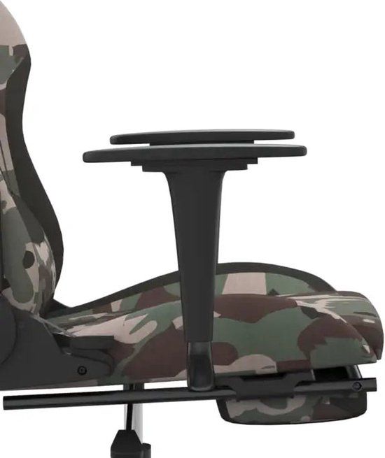 vidaXL Gamestoel met voetensteun stof camouflage en zwart