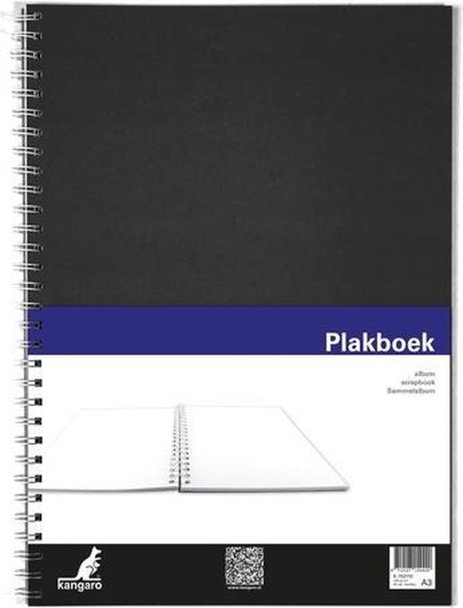 Kangaro Plakboek A3 120grs 40 Vel - Zwart