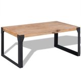 VidaXL Salontafel 100x60x45 cm Massief Acaciahout Bruin/Zwart