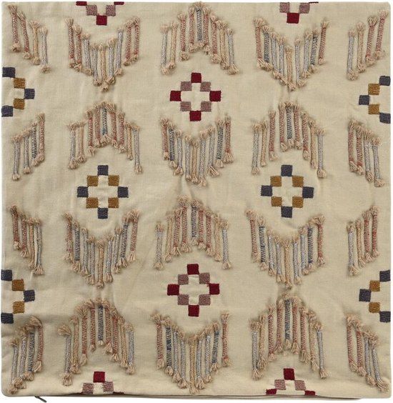 DKD Home Decor Kussenhoes Bank Beige - 50 x 50 cm - Katoen