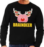 Bellatio Decorations Shoppartners Bv Foute kersttrui / sweater braindeer zwart voor heren M