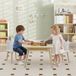 Table pour enfant avec 2 chaises, ensemble de sièges pour enfant avec rangement, dossier en forme d'ours pour enfants de 3 à 6 ans, bois naturel