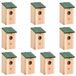 vidaXL Vogelhuisjes - 10 stuks - 12x12x22 cm - Massief Vurenhout - Bruin