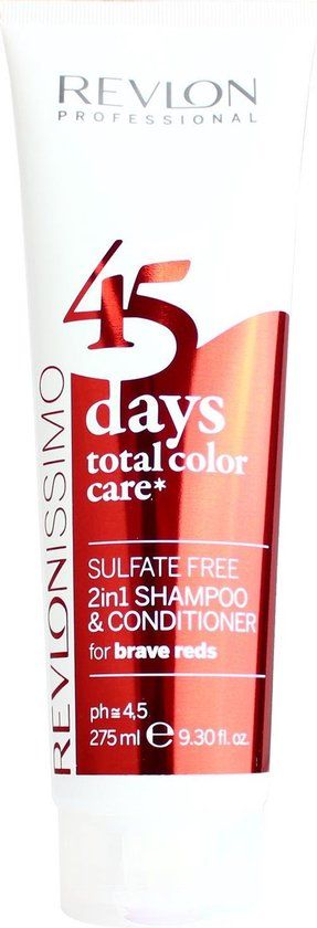 Revlon Professional 45 Days Conditioning Shampoo - 275 ml - Brave Reds - For Colored Hair - Sulfate Free