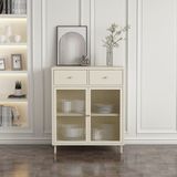 en.casa Sideboard Lindau commode 97x80x40 cm cremewit