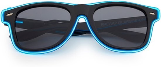 Freaky Glasses NEON zonnebril zwart neon blauw