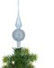 Decoris Kerstboom piek gedecoreerd - Lichtblauw - Glas - 31 cm