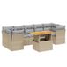VidaXL 8-delige Loungeset met kussens, poly rattan, beige