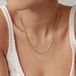 Hey Happiness Delicaat Slanglijn Laagjes Ketting Dames – Roestvrij Staal 18K Goud Verguld – Waterdicht – 41-45 cm + 7,5 cm Verstelbaar - Goud