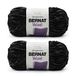 Bernat Velvet Garen - Set van 2 van 300 g, Polyester garen # 5 volumineus, 288 m, voor Breien/haken, zwart (Blackbird)