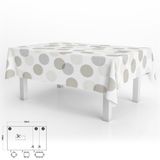 ORYX Tafelkleed, rechthoekig, cirkels, beige, waterdicht, vuilafstotend, pvc, 140 x 250 cm