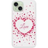 Confettis de Coeurs Love Bedrukt siliconen hoesje compatibel met iPhone 15