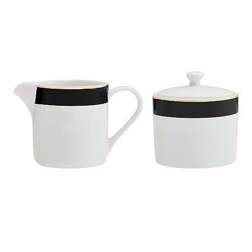 Mikasa Luxe Deco China Suikerpot en Creamer Set - 245 ml - Vaatwasmachinebestendig