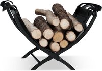 Relaxdays Houtmand met draagtas - Opvouwbaar - Zwart