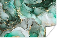 PosterMonkey Poster Goud Marmerlook - 180x120 cm