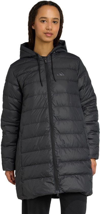 adidas Sportswear Essentials CLIMAWARM 3-Stripes Light Down Parka met Capuchon - Dames - Zwart
