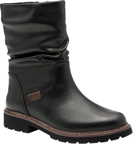 Tamaris Dames Enkellaarsje 1-25484-45 001 - Zwart - Maat 40 EU