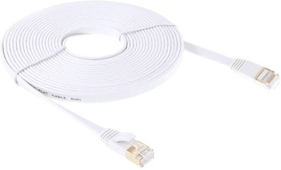 By Qubix Internetkabel van - 10 meter - wit - CAT7 ethernet kabel - RJ45 UTP kabel met snelheid 1000mbps - Netwerk kabel van hoge kwaliteit