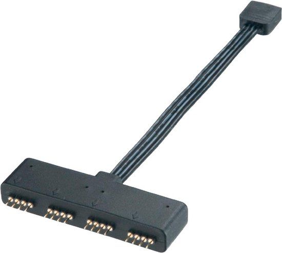 Akasa Aansluitkabel Computer [1x RGB LED-stekker - 4x RGB LED-bus] 0.10 m Zwart