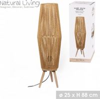 NATURAL LIVING Lamp LEANDRA in touw met houten statief D25 cm × H88 cm
