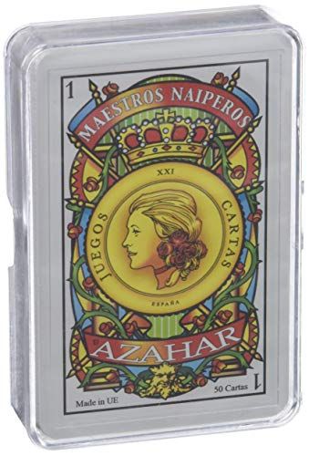 MAESTROS NAIPEROS Leraar naiperos - Kleur Spaans 50 kaarten en kunststof koffer blauw en rood (130003069)
