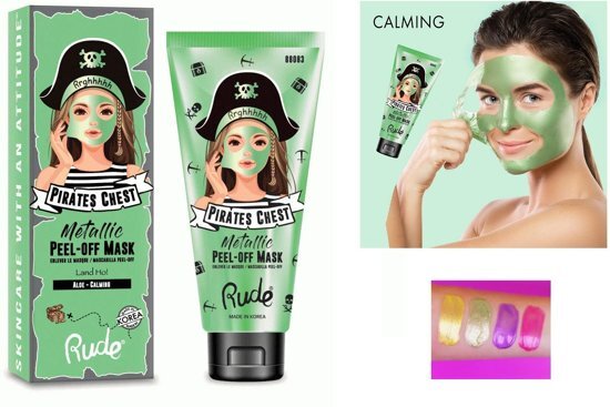 Rude Cosmetics Pirates Chest Peel-Off Mask Land Ho! - Aloe - Calming