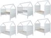 Micoland Babybed, kinderbed, juniorbed, bed, huisbed, 140x70 cm, massief hout, wit, geschikt voor kinderen van 0 tot 6 jaar