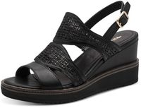 Tamaris - Dames - Plateau sandalen - Zwart - Maat 39