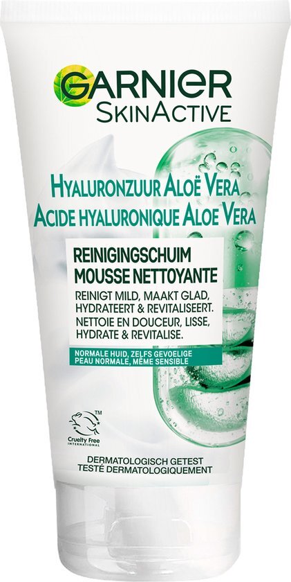 Garnier SkinActive Hyaluronzuur Aloe Vera Hydraterend Gezichtsreinigingsschuim – 150ml
