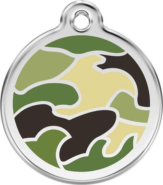 Red Dingo Hondenpenning 20 mm camouflage groen
