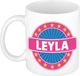 Bellatio Decorations Leyla Voornaam Koffiemok Beker Wit/Roze 300 ml